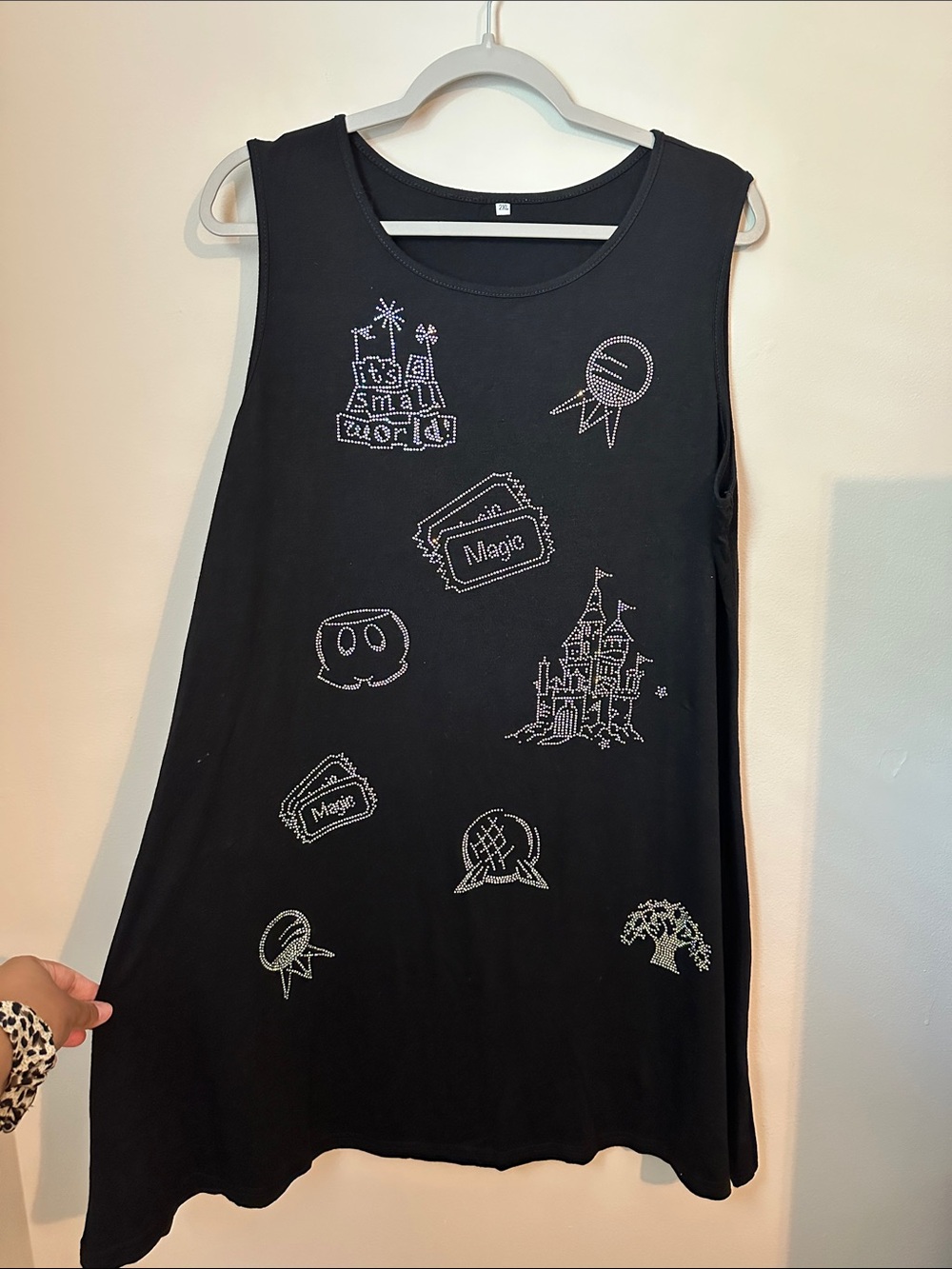 Black Sleeveless Magic Rhinestone Dress